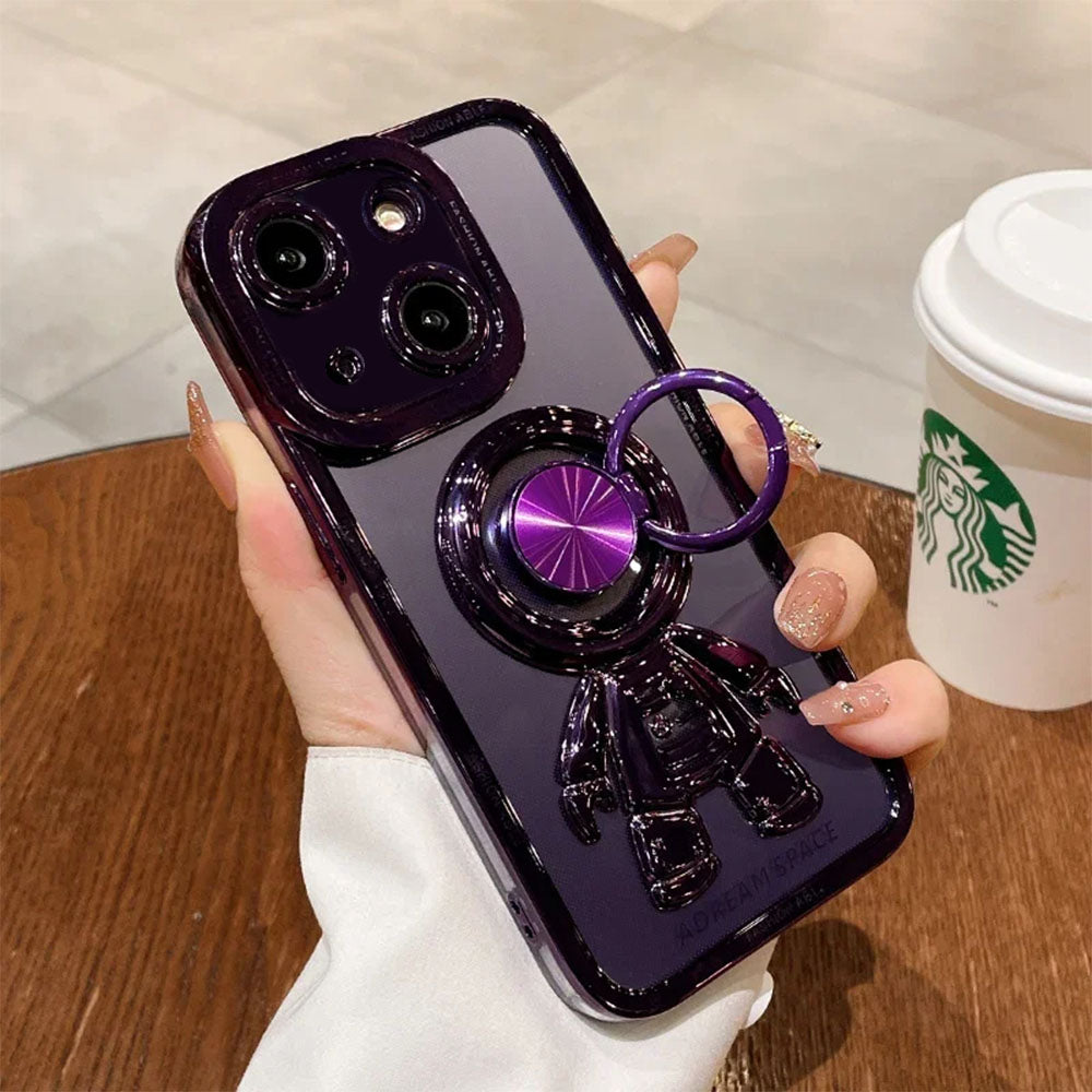 LuxuryKase LK147 Transparent Astronaut Folding Stand Case For iPhone
