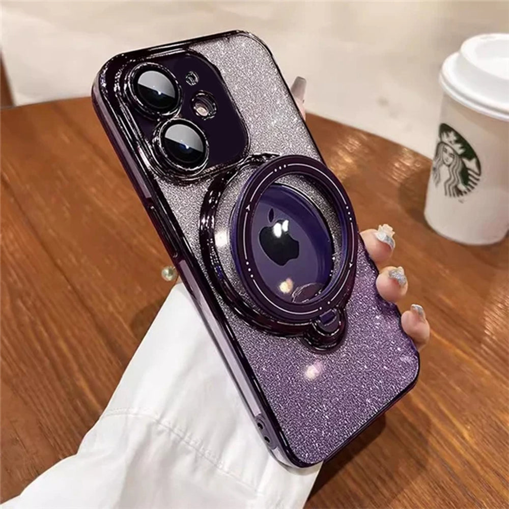 LuxuryKase LK150 Glitter Magnetic Bracket Stand Mag-Safe Wireless Chargeing Case - For iPhone
