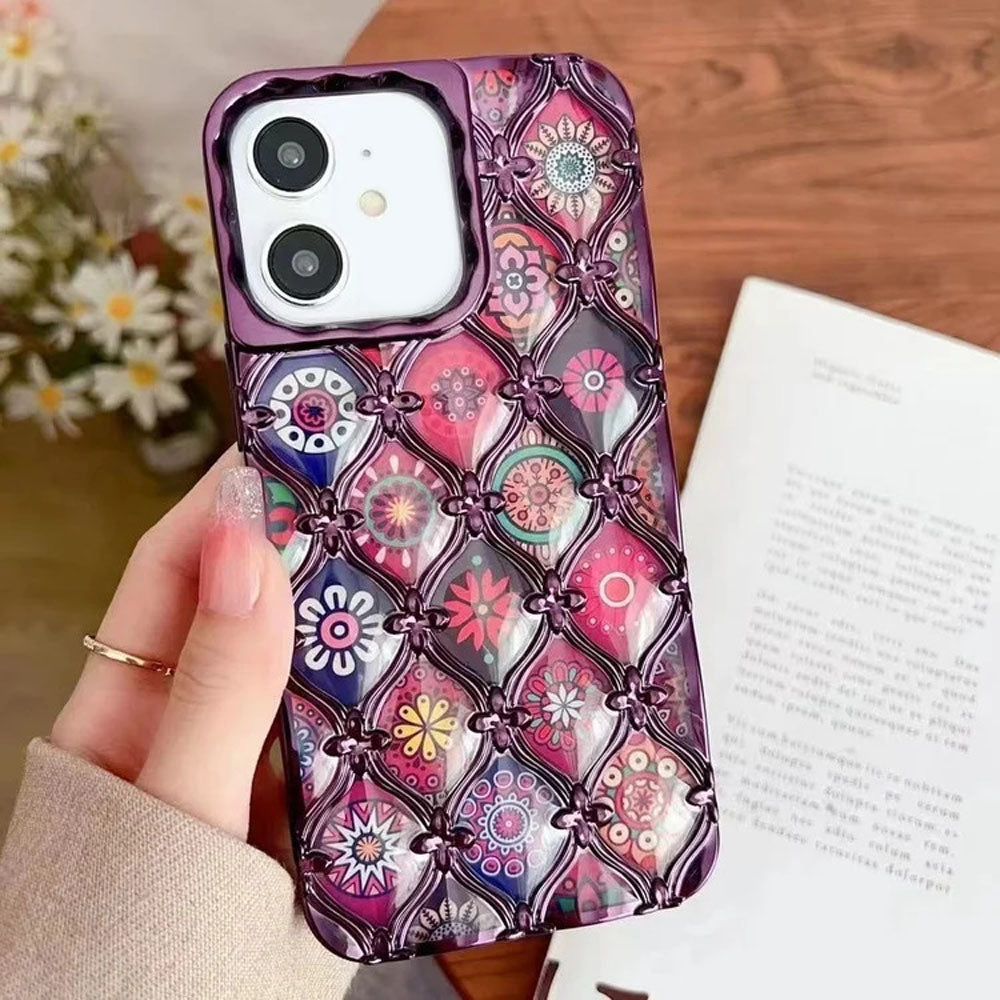 LuxuryKase LK125 Electroplated Shell Star Flower Pattern Case For iPhone