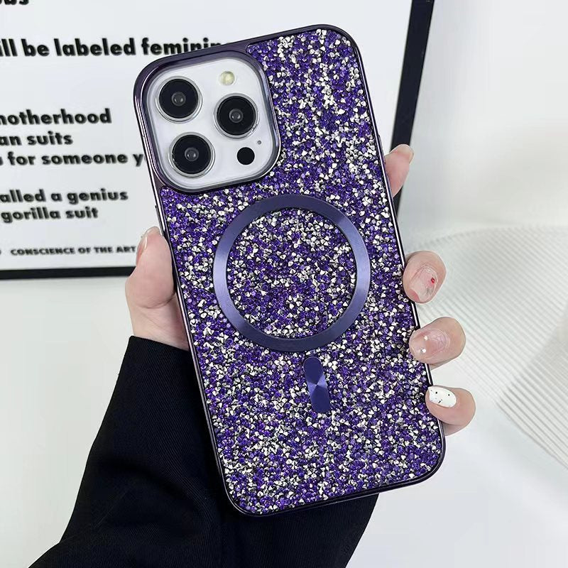 LuxuryKase LK133 Shining Star Flash Diamond Magnetic Mag-Safe Case for iPhone