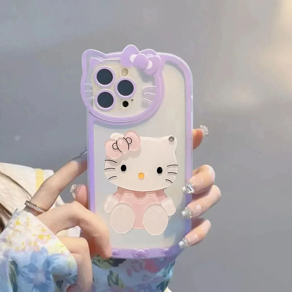 LuxuryKase LK163 Cute Kitty 3D Mirror Case Cover For iPhone