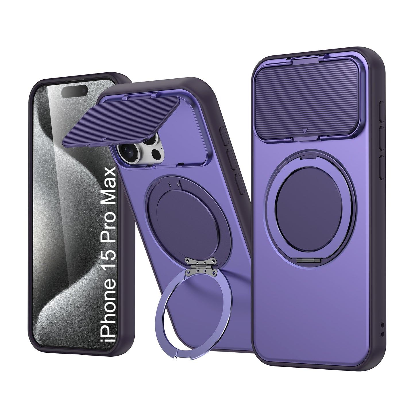 LuxuryKase Tough Armour Magnetic Case | 360° Rotating Ring Stand | Flip Camera Protection Cover | Raised Edges | Drop Protection | MagSafe Compatible For iPhone & Samsung Series