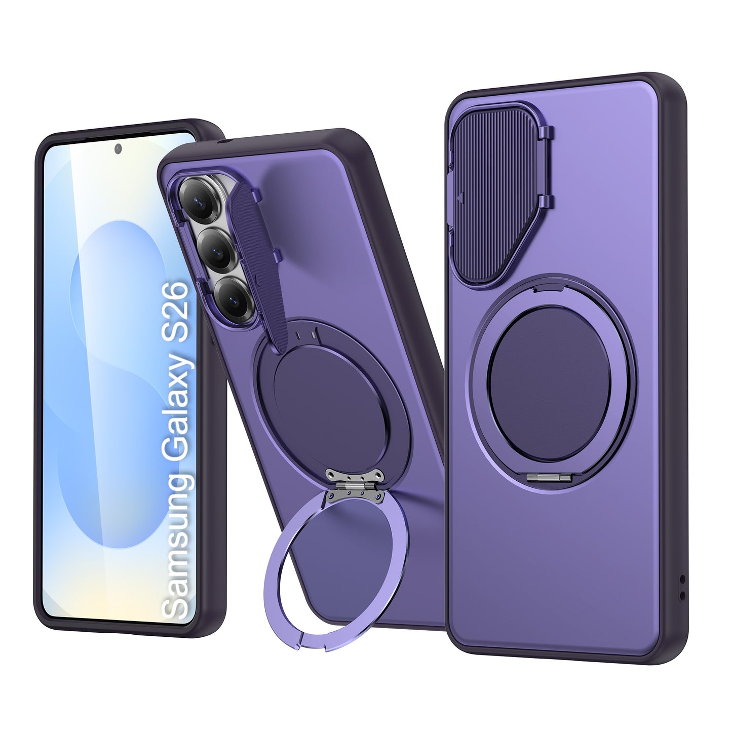 LuxuryKase Tough Armour Magnetic Case | 360° Rotating Ring Stand | Flip Camera Protection Cover | Raised Edges | Drop Protection | MagSafe Compatible For iPhone & Samsung Series