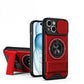 LuxuryKase Magnetic Armour Case | MagSafe Compatible | Sliding Camera Cover | 360° Finger Ring Holder | Built-In Bracket Stand | Hard PC Back & Soft TPU Bumper For iPhone & Samsung Series