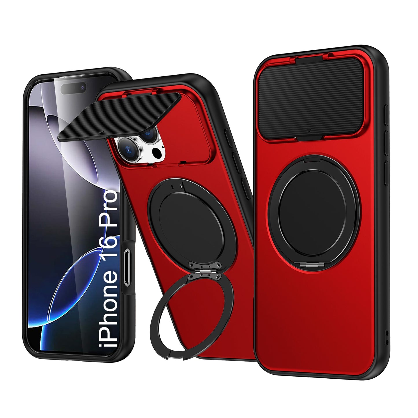 LuxuryKase Tough Armour Magnetic Case | 360° Rotating Ring Stand | Flip Camera Protection Cover | Raised Edges | Drop Protection | MagSafe Compatible For iPhone & Samsung Series