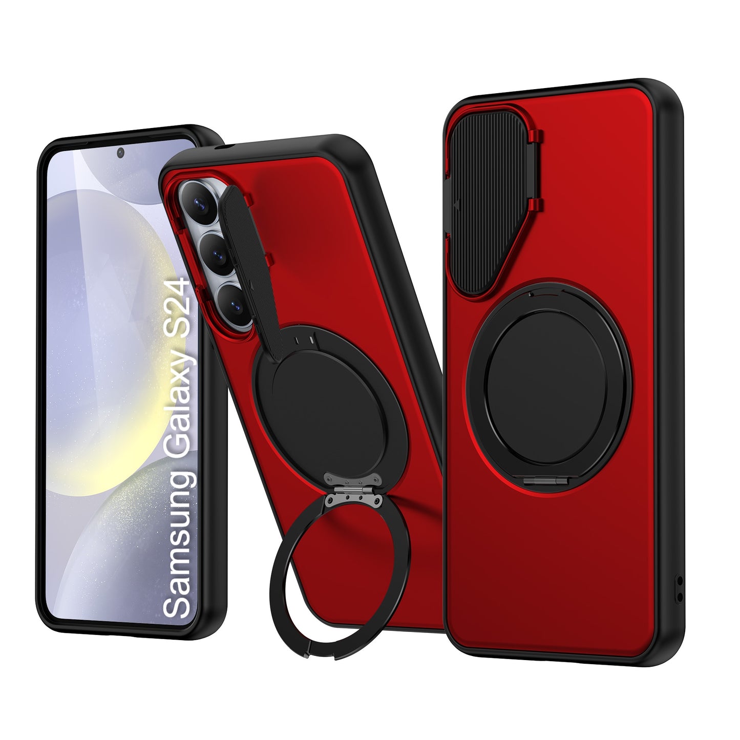 LuxuryKase Tough Armour Magnetic Case | 360° Rotating Ring Stand | Flip Camera Protection Cover | Raised Edges | Drop Protection | MagSafe Compatible For iPhone & Samsung Series