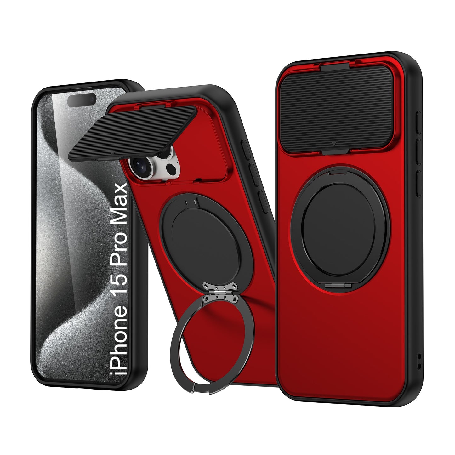 LuxuryKase Tough Armour Magnetic Case | 360° Rotating Ring Stand | Flip Camera Protection Cover | Raised Edges | Drop Protection | MagSafe Compatible For iPhone & Samsung Series
