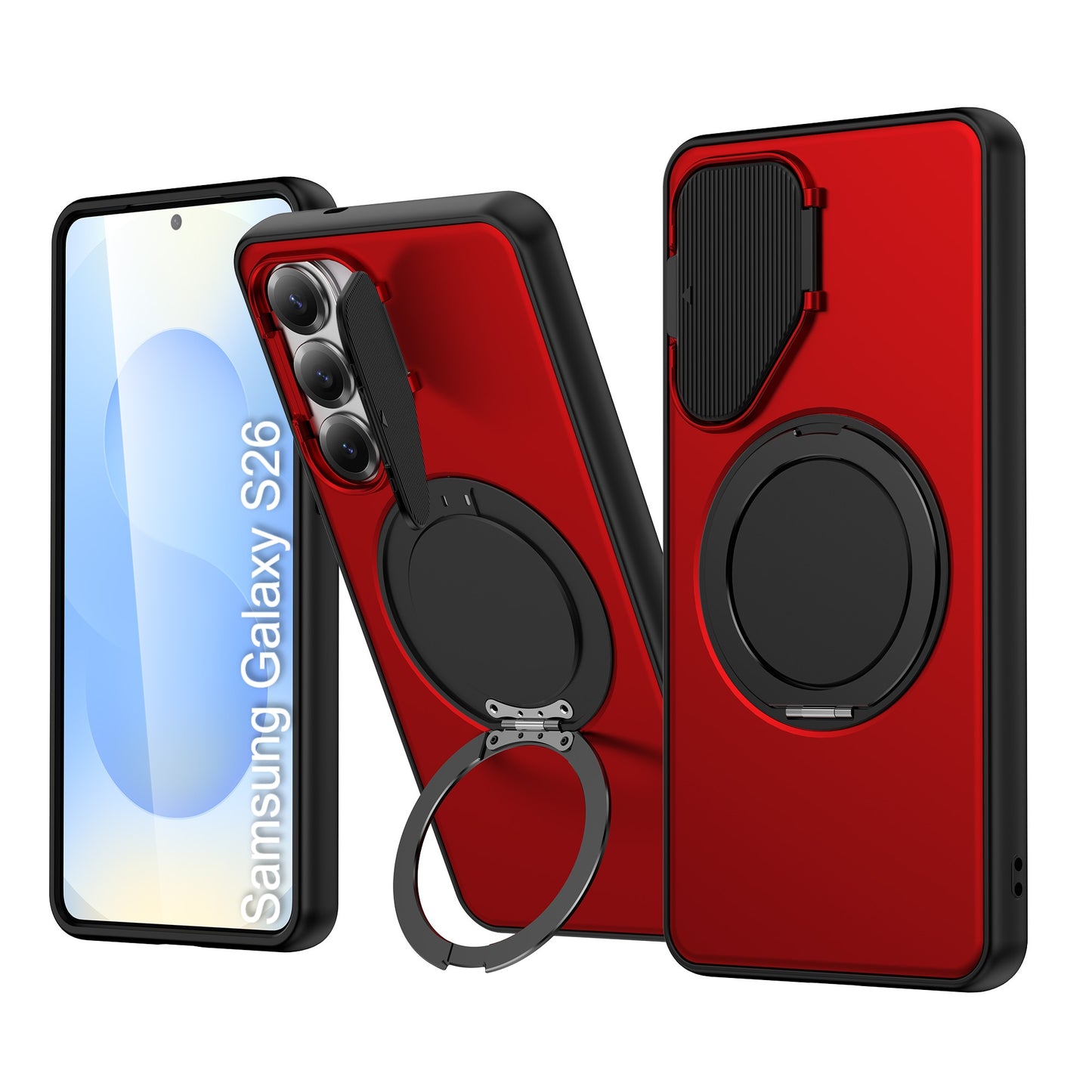 LuxuryKase Tough Armour Magnetic Case | 360° Rotating Ring Stand | Flip Camera Protection Cover | Raised Edges | Drop Protection | MagSafe Compatible For iPhone & Samsung Series