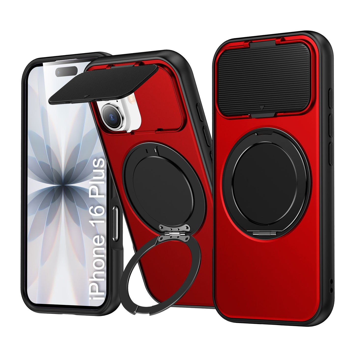 LuxuryKase Tough Armour Magnetic Case | 360° Rotating Ring Stand | Flip Camera Protection Cover | Raised Edges | Drop Protection | MagSafe Compatible For iPhone & Samsung Series