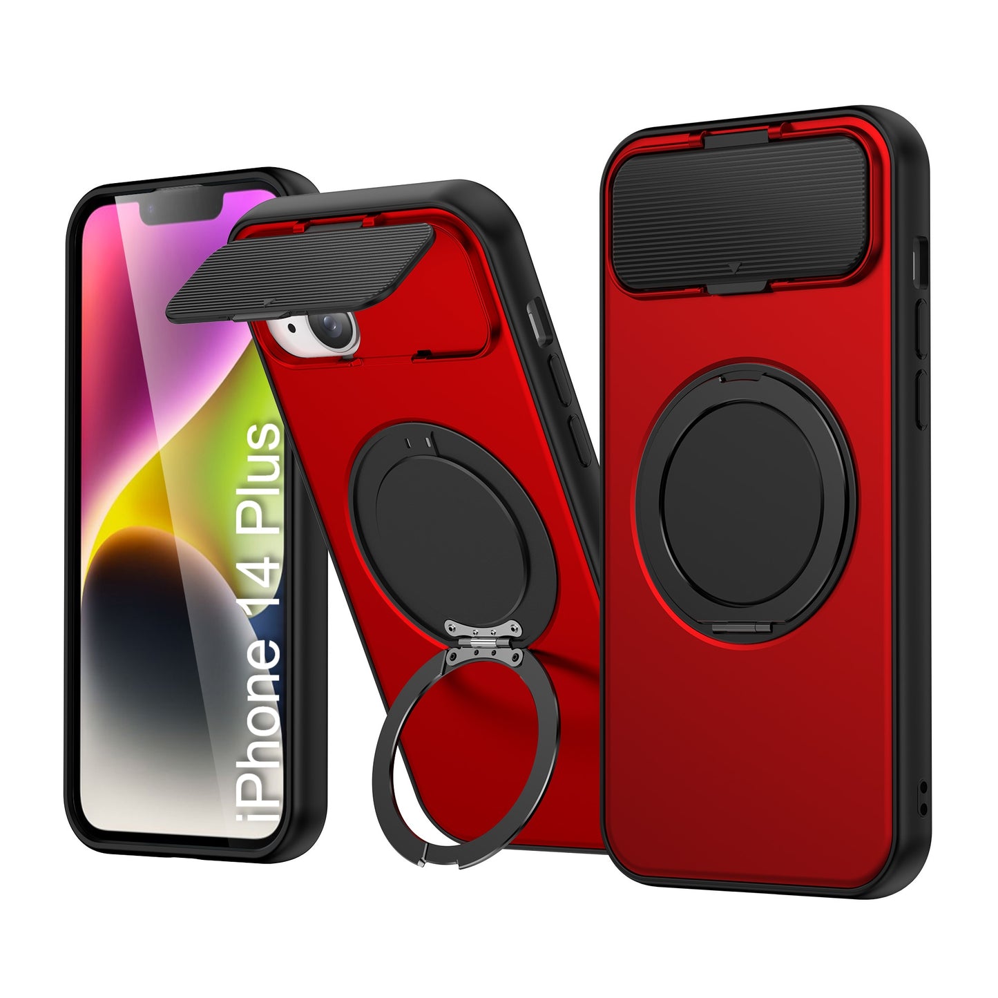 LuxuryKase Tough Armour Magnetic Case | 360° Rotating Ring Stand | Flip Camera Protection Cover | Raised Edges | Drop Protection | MagSafe Compatible For iPhone & Samsung Series