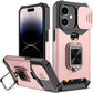 LuxuryKase LK177 Camera Slide Protection Card Holder Heavy Protective Ring Magnetic Kickstand Armor Case Cover For iPhone