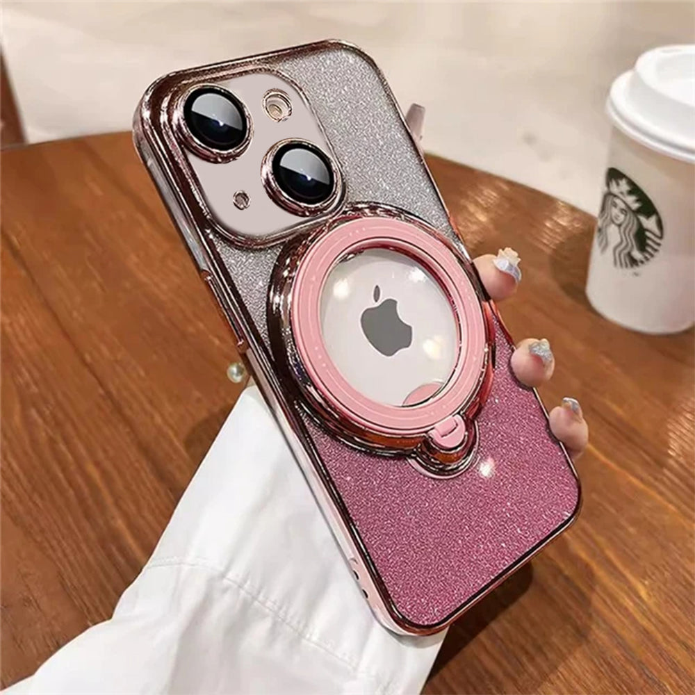 LuxuryKase LK150 Glitter Magnetic Bracket Stand Mag-Safe Wireless Chargeing Case - For iPhone