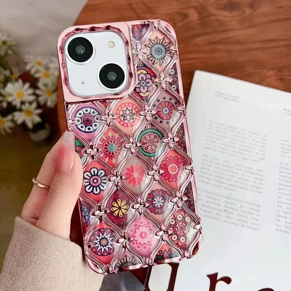 LuxuryKase LK125 Electroplated Shell Star Flower Pattern Case For iPhone