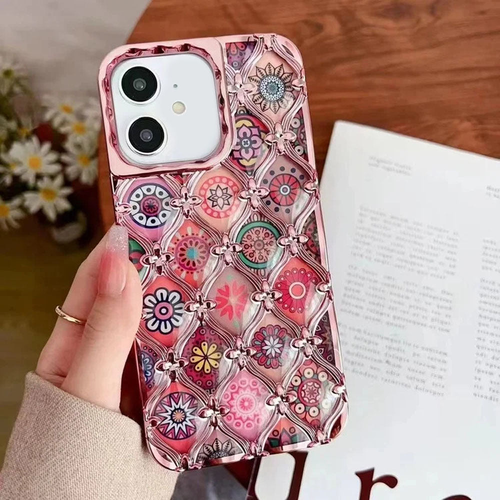 LuxuryKase LK125 Electroplated Shell Star Flower Pattern Case For iPhone
