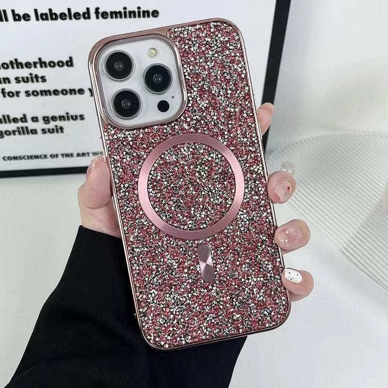 LuxuryKase LK133 Shining Star Flash Diamond Magnetic Mag-Safe Case for iPhone