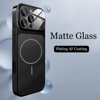 Original Glass Nano Matte Case For iPhone 17 Air 16 15 14 13 Pro Max 17Pro Magnetic For Magsafe Wireless Charging Armor Funda