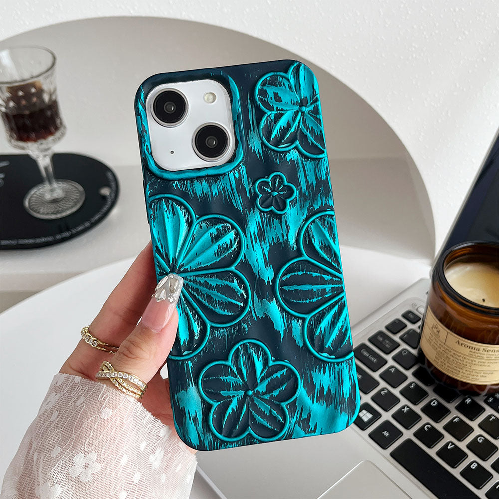 LuxuryKase LK138 Double Shaded 3D Flower Print Case For iPhone