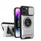 LuxuryKase Magnetic Armour Case | MagSafe Compatible | Sliding Camera Cover | 360° Finger Ring Holder | Built-In Bracket Stand | Hard PC Back & Soft TPU Bumper For iPhone & Samsung Series