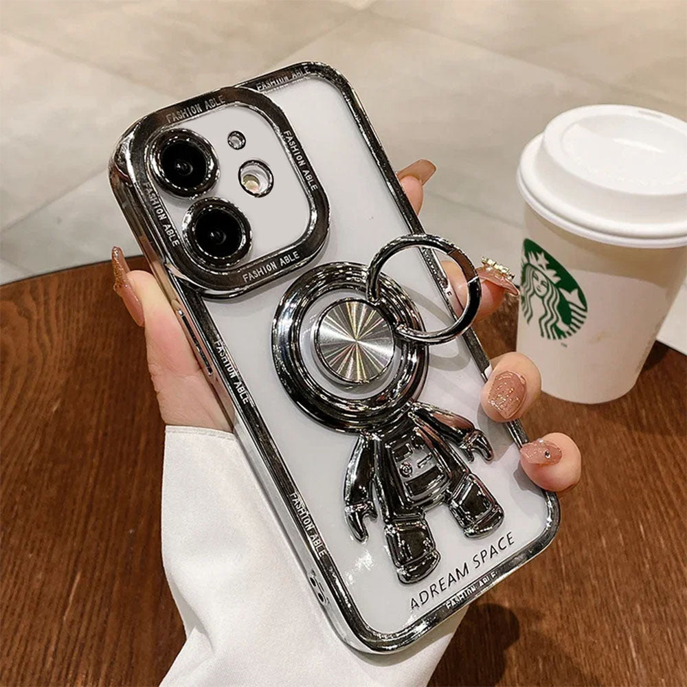 LuxuryKase LK147 Transparent Astronaut Folding Stand Case For iPhone