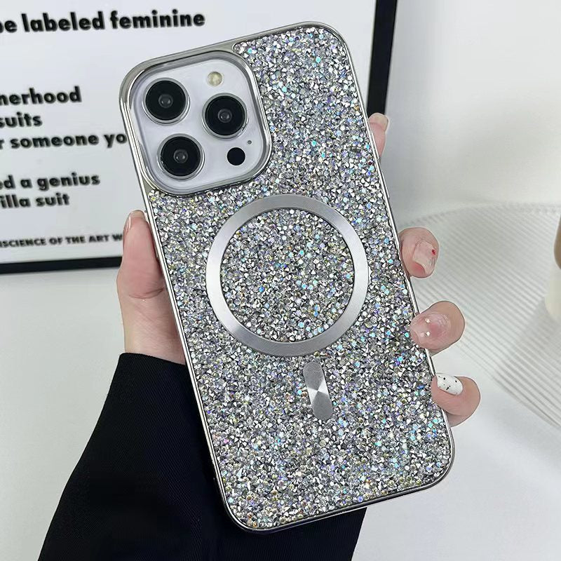 LuxuryKase LK133 Shining Star Flash Diamond Magnetic Mag-Safe Case for iPhone