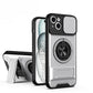 LuxuryKase Magnetic Armour Case | MagSafe Compatible | Sliding Camera Cover | 360° Finger Ring Holder | Built-In Bracket Stand | Hard PC Back & Soft TPU Bumper For iPhone & Samsung Series
