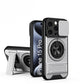 LuxuryKase Magnetic Armour Case | MagSafe Compatible | Sliding Camera Cover | 360° Finger Ring Holder | Built-In Bracket Stand | Hard PC Back & Soft TPU Bumper For iPhone & Samsung Series