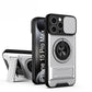 LuxuryKase Magnetic Armour Case | MagSafe Compatible | Sliding Camera Cover | 360° Finger Ring Holder | Built-In Bracket Stand | Hard PC Back & Soft TPU Bumper For iPhone & Samsung Series