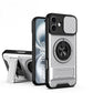 LuxuryKase Magnetic Armour Case | MagSafe Compatible | Sliding Camera Cover | 360° Finger Ring Holder | Built-In Bracket Stand | Hard PC Back & Soft TPU Bumper For iPhone & Samsung Series