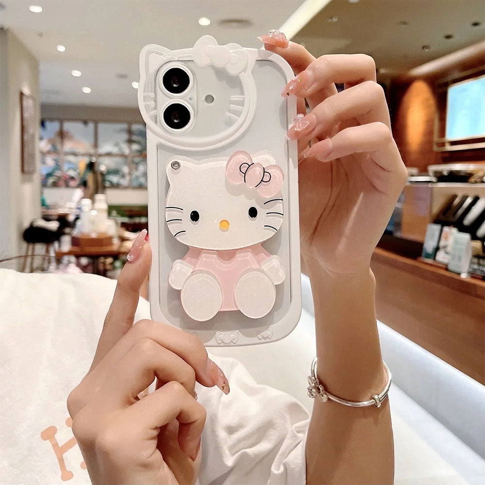 LuxuryKase LK163 Cute Kitty 3D Mirror Case Cover For iPhone