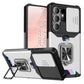 LuxuryKase Shockproof Armor Case | Slide Camera Cover | Hidden Card Slot | Rotating Ring Kickstand | Magnetic Car Mount Support | Military Grade Protection For iPhone & Samsung