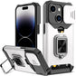 LuxuryKase Shockproof Armor Case | Slide Camera Cover | Hidden Card Slot | Rotating Ring Kickstand | Magnetic Car Mount Support | Military Grade Protection For iPhone & Samsung