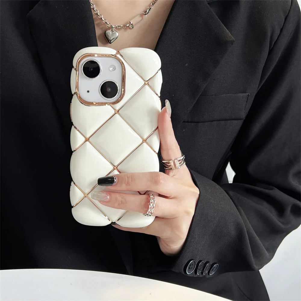 LuxuryKase LK153 Plated Rombus Soft Fundas Case For iPhone