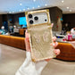 LuxuryKase Premium Shockproof Designer Case | Bling Butterfly Mirror Finish | Metallic Corners & Elegant Studded Frame | Stylish Protective Cover For iPhone & Samsung Series
