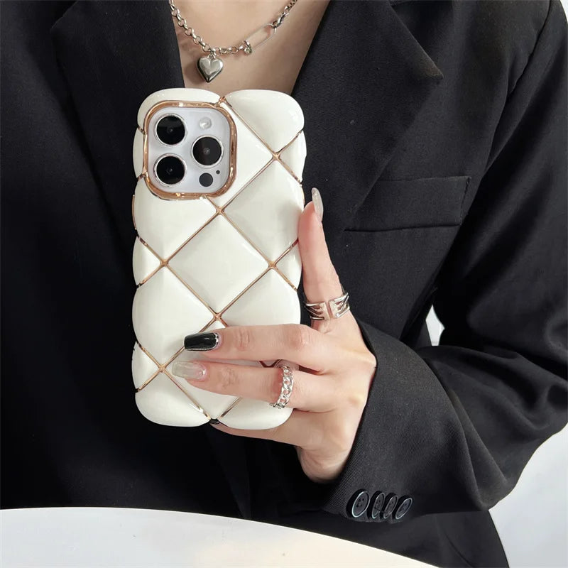 LuxuryKase LK153 Plated Rombus Soft Fundas Case For iPhone
