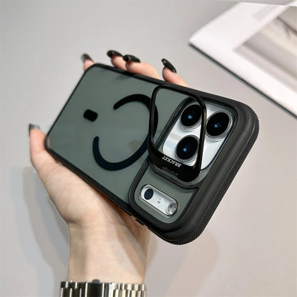 LuxuryKase Matte Magnetic Cover Transparent Magsafe Kickstand Stand Phone Case For iPhone & Samsung Series