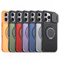 LuxuryKase Magnetic Card Holder Back Cover | Slide Camera Cover Protection | 360° Rotating & 120° Adjustable Kickstand | Shockproof Hard PC Back + Soft TPU Bumper For iPhone & Samsung Series