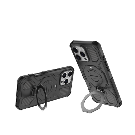 LuxuryKase Armour Ring Stand Case | 360° Rotating Kickstand | Heavy Duty Protection | Rugged Hybrid TPU+PC Design | Camera Protection | MagSafe Compatible For iPhone & Samsung Series