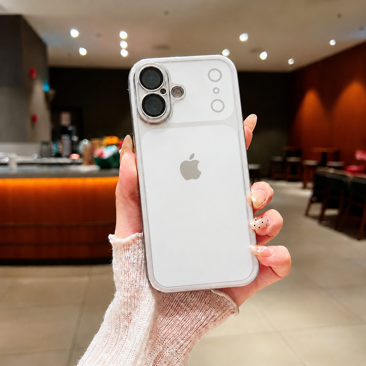 LuxuryKase Hybrid Frosted Clear Case | Matte Hard Back Cover | Metallic Frame | Shockproof Slim Design | Anti-Fingerprint | In-Built Camera Lens Protection For iPhone