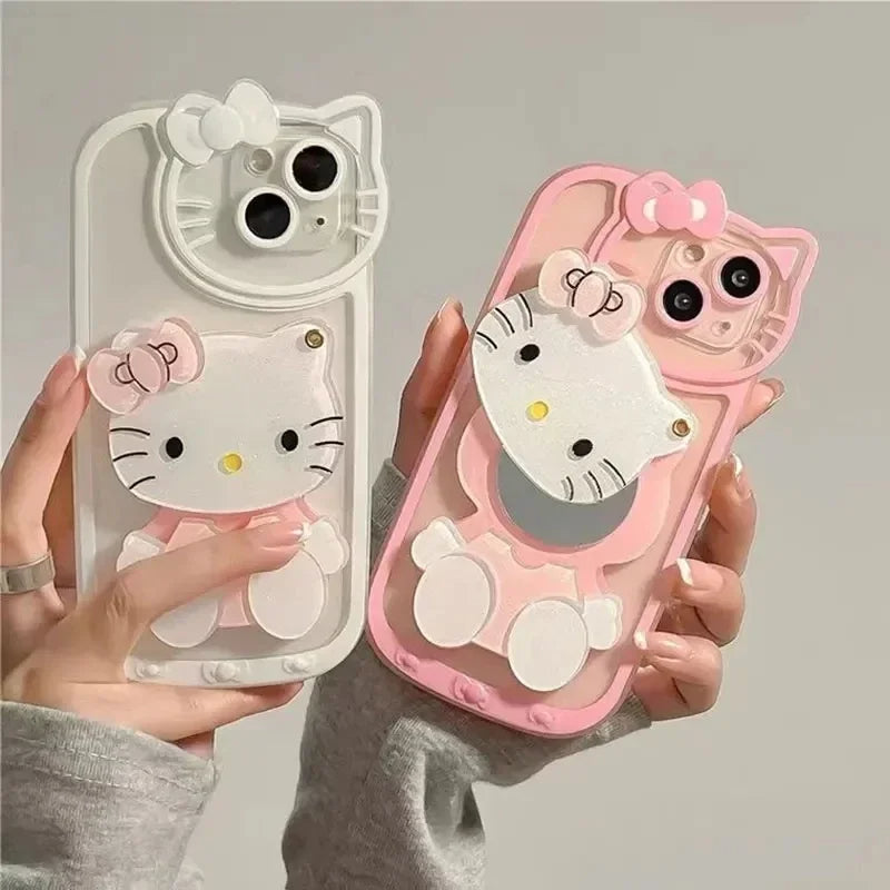 LuxuryKase LK163 Cute Kitty 3D Mirror Case Cover For iPhone