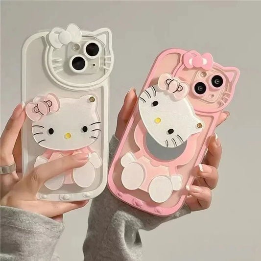 LuxuryKase LK163 Cute Kitty 3D Mirror Case Cover For iPhone