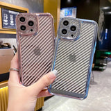 LuxuryKase Creative Plating Carbon Fiber Case Cover for iPhone