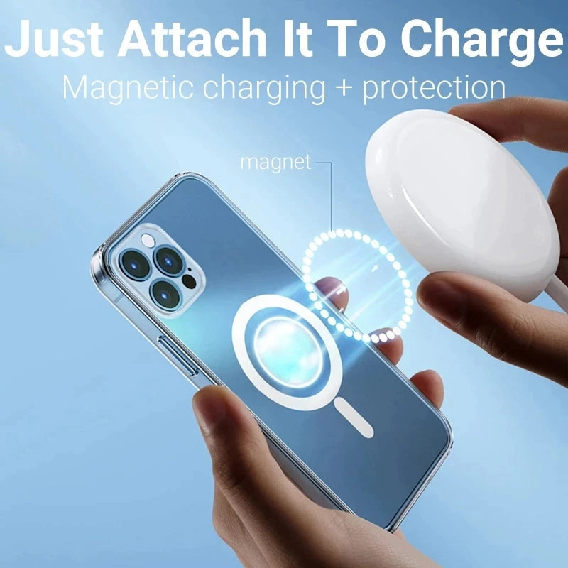 LuxuryKase Original Acrylic Magsafe Magnetic Wireless Charging Case For iPhone 11 12 13 14 Plus Mini Pro Max