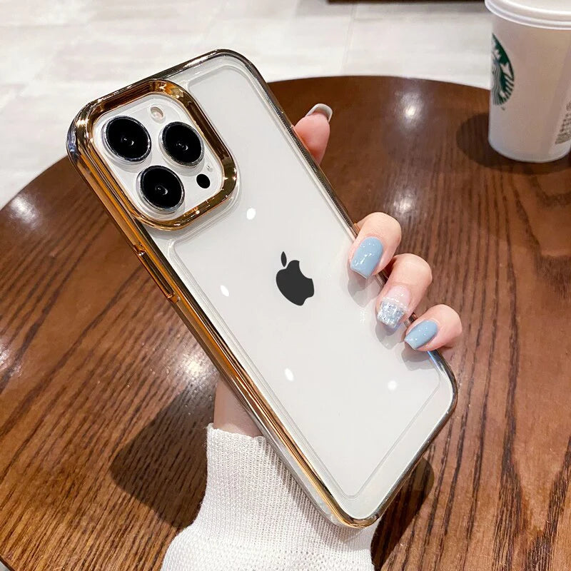 LuxuryKase Plating Transparent Shockproof Case For Iphone