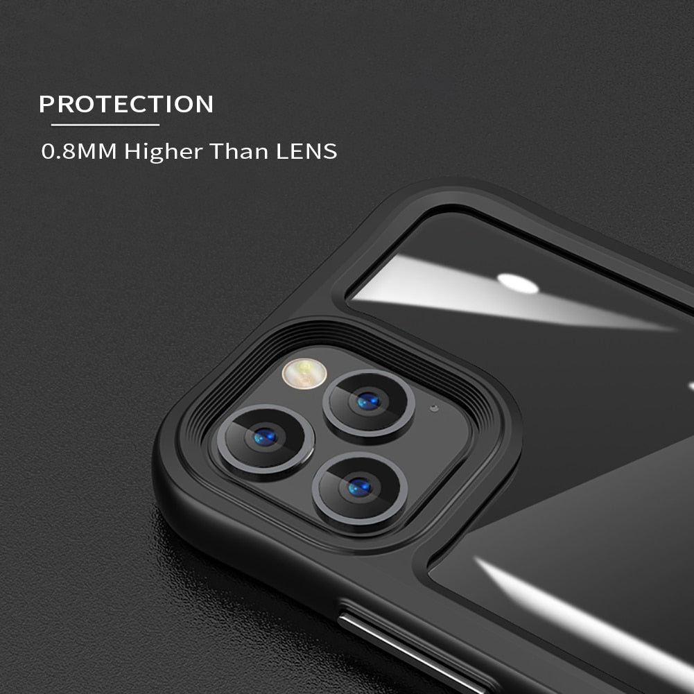 LuxuryKase Acrylic Transparent Shock Proof Armor Case For Iphone