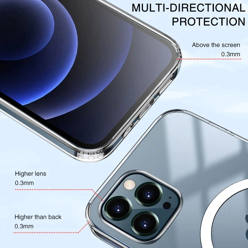 LuxuryKase Original Acrylic Magsafe Magnetic Wireless Charging Case For iPhone