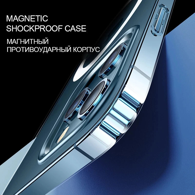LuxuryKase Original Acrylic Magsafe Magnetic Wireless Charging Case For iPhone