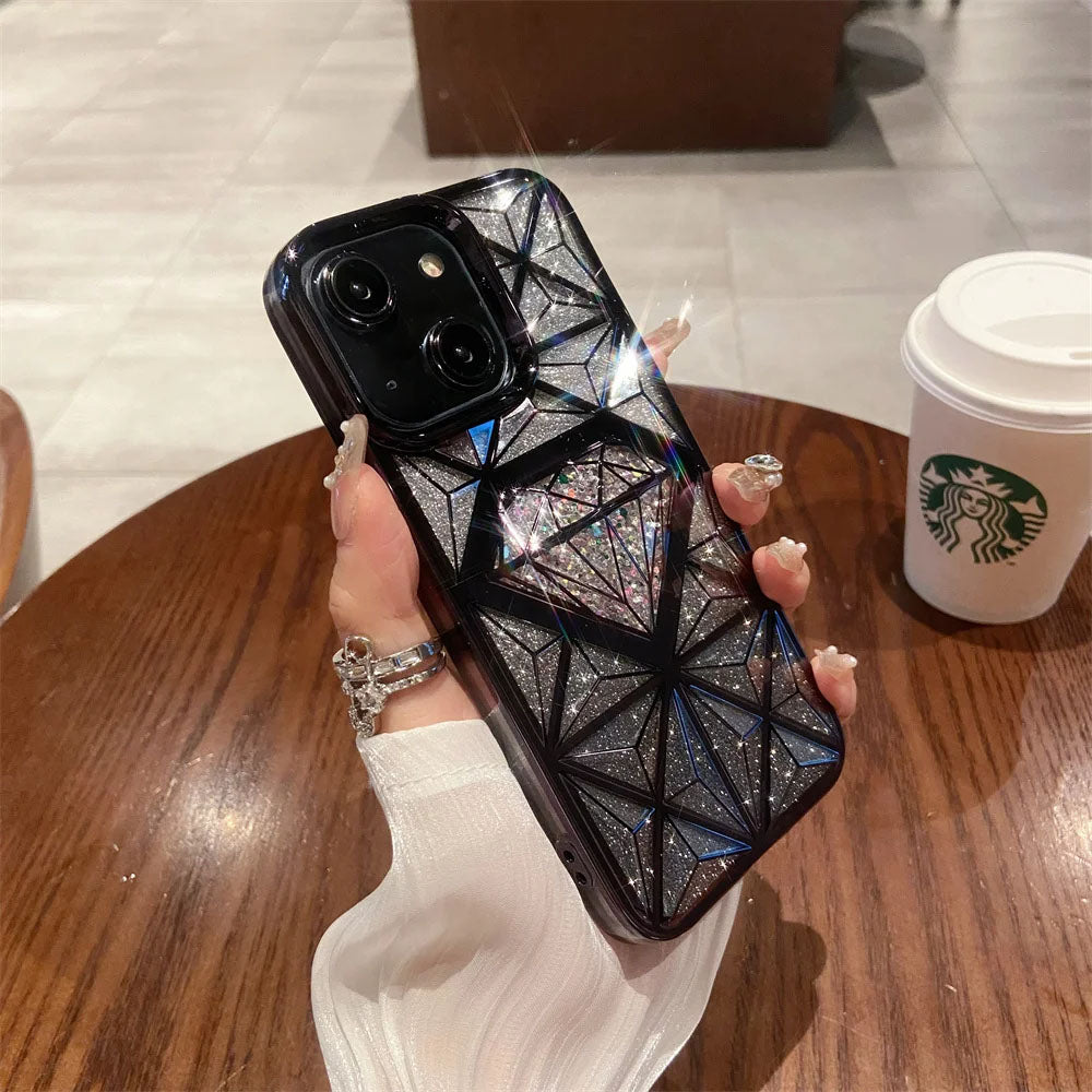 LuxuryKase LK069 Flash Diamond Plating Frame Case Cover for iPhone