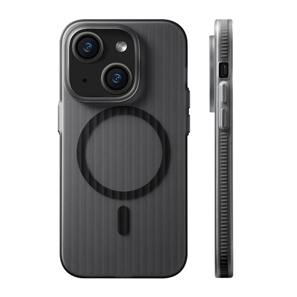 LuxuryKase LK115 Corrugated Pattern Non-slip Hard Bumper Mag-safe Magnetic Wireless Charge Matte Case For iPhone 12 13 14 15 Plus Pro Max
