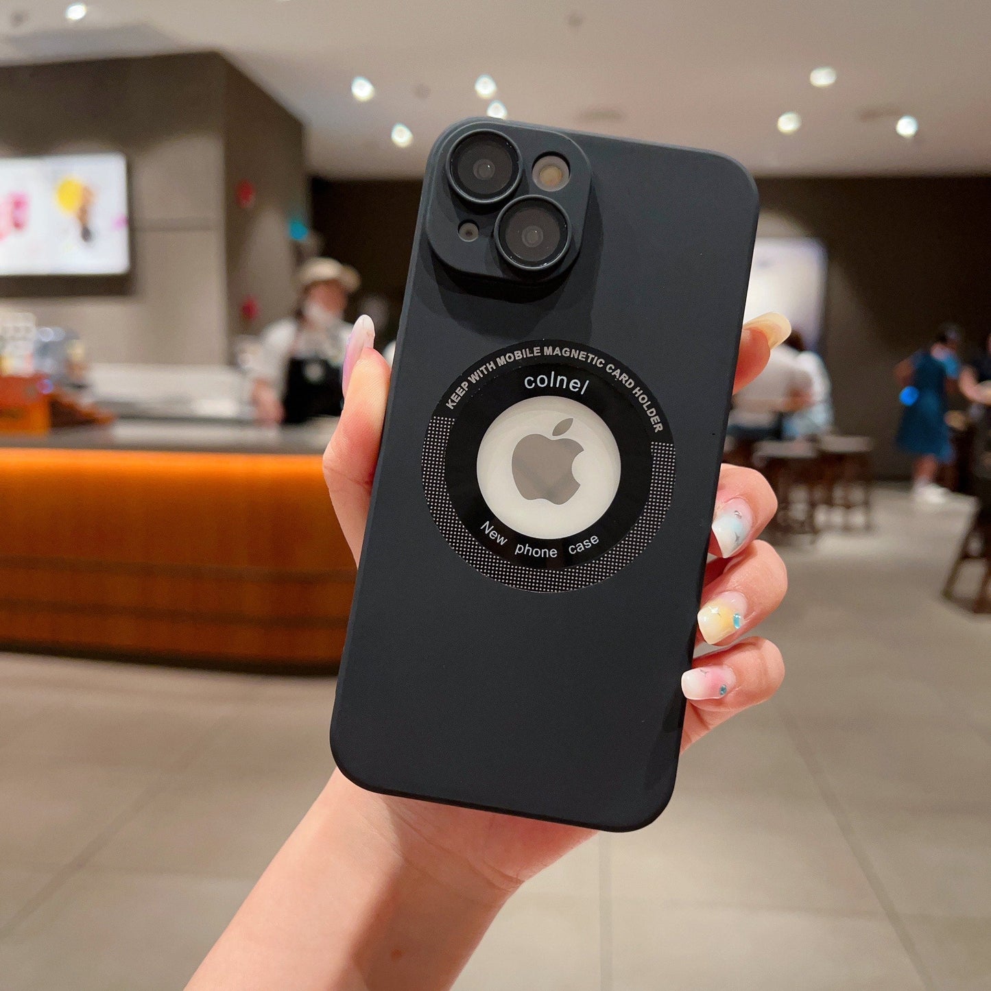 LuxuryKase Logo Cut Hard Case with Camera Lens Protector, Compatible with Mag-Safe, Wireless Charging, and Magnetic Attachments for iPhone 11 12 13 14 Plus Mini Pro Max