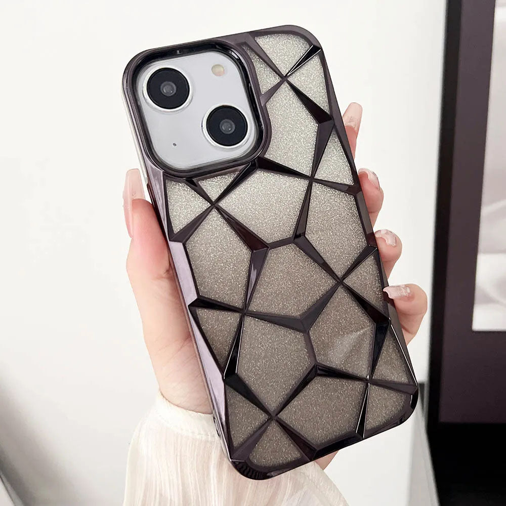 LuxuryKase LK079 Geometric Shape Diamond Mesh Pattern Case Cover for iPhone